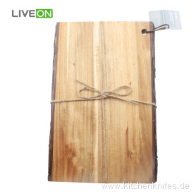 Solid Wood Cutting Board with Nature Bark